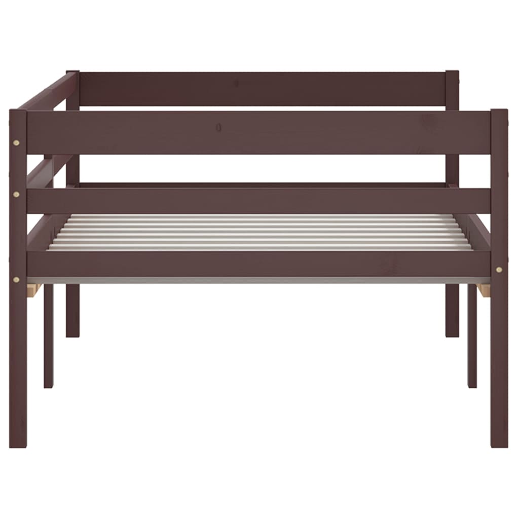 Cadre de lit sans matelas marron foncé bois pin massif 90x200cm - XIOS