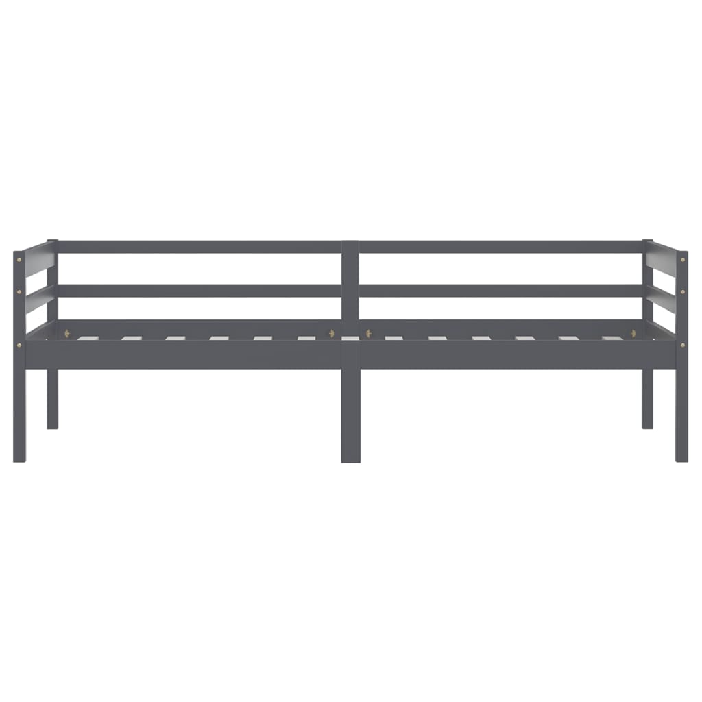 Cadre de lit sans matelas gris foncé bois pin massif 90x200cm - XIOS