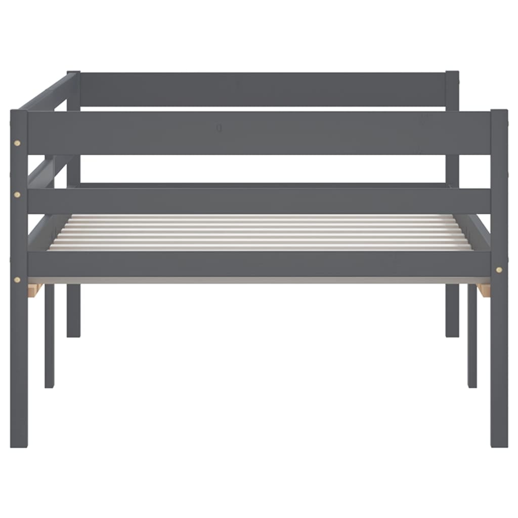 Cadre de lit sans matelas gris foncé bois pin massif 90x200cm - XIOS