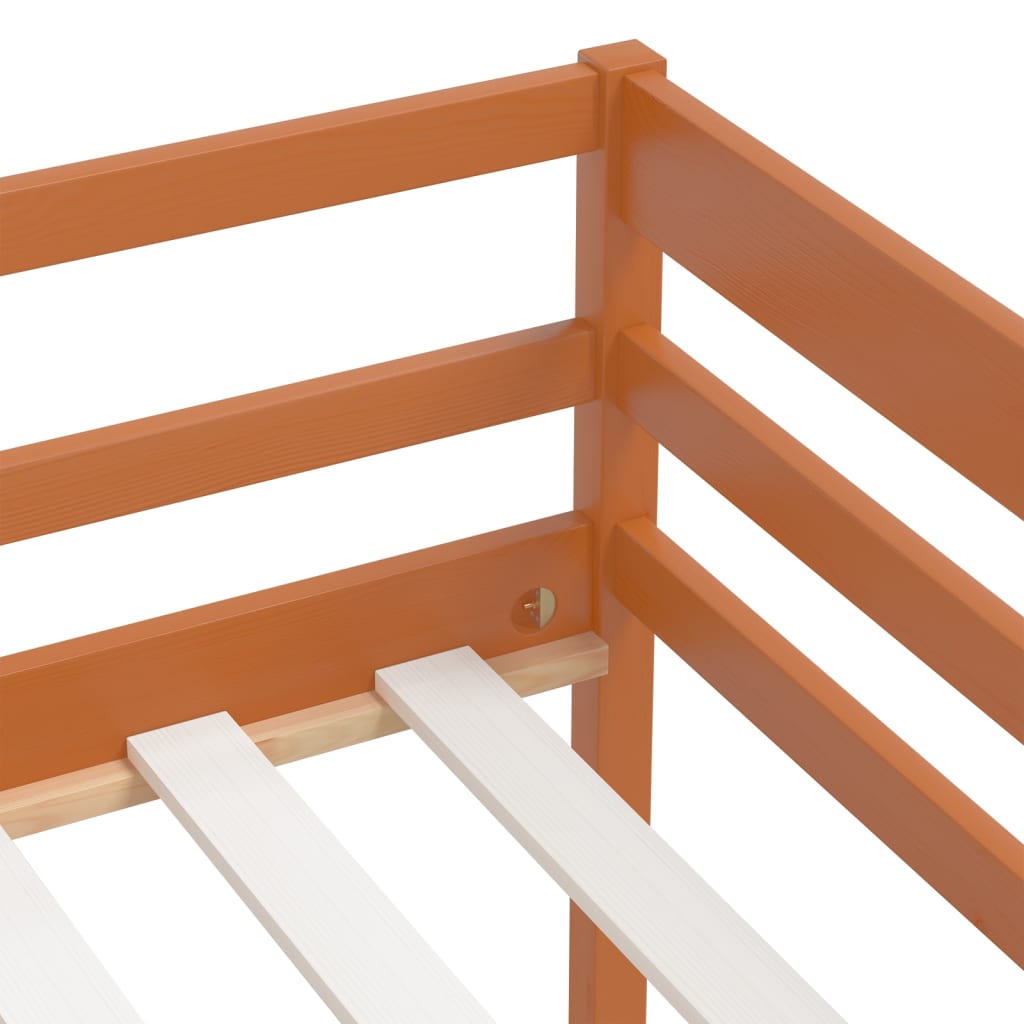 Cadre de lit avec rangement sans matelas marron miel 90x200 cm - XIOS