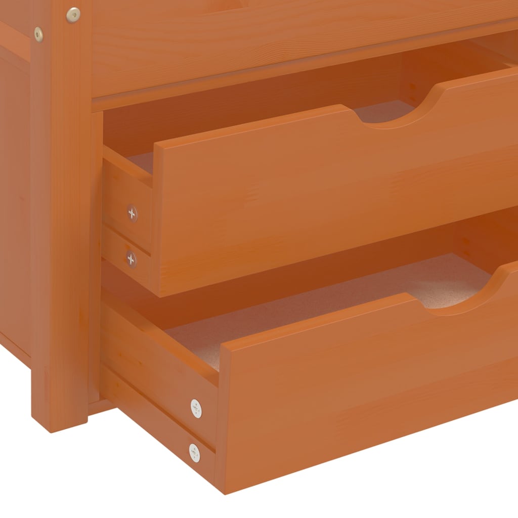 Cadre de lit avec rangement sans matelas marron miel 90x200 cm - XIOS