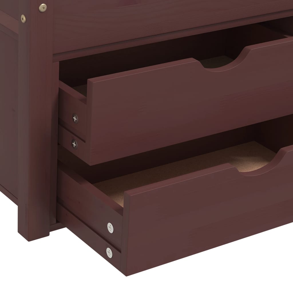 Cadre de lit avec rangement sans matelas marron foncé 90x200 cm - XIOS