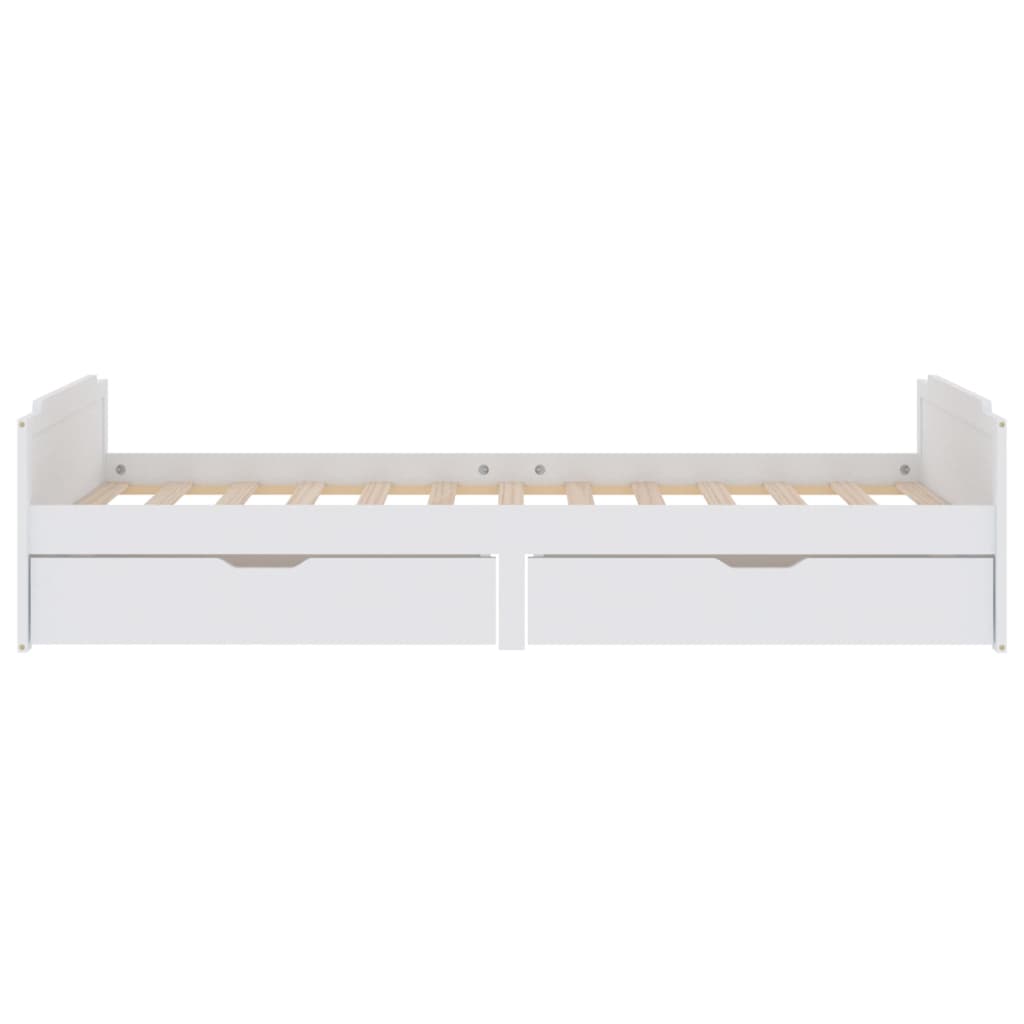 Cadre de lit sans matelas blanc bois de pin massif 90x200 cm - XIOS