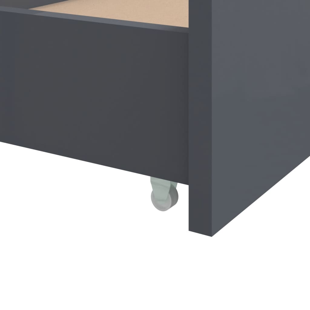 Cadre de lit sans matelas gris foncé bois pin massif 90x200cm - XIOS