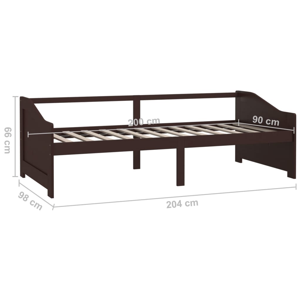 Lit de repos 3 places sans matelas Marron foncé 90x200 cm - XIOS