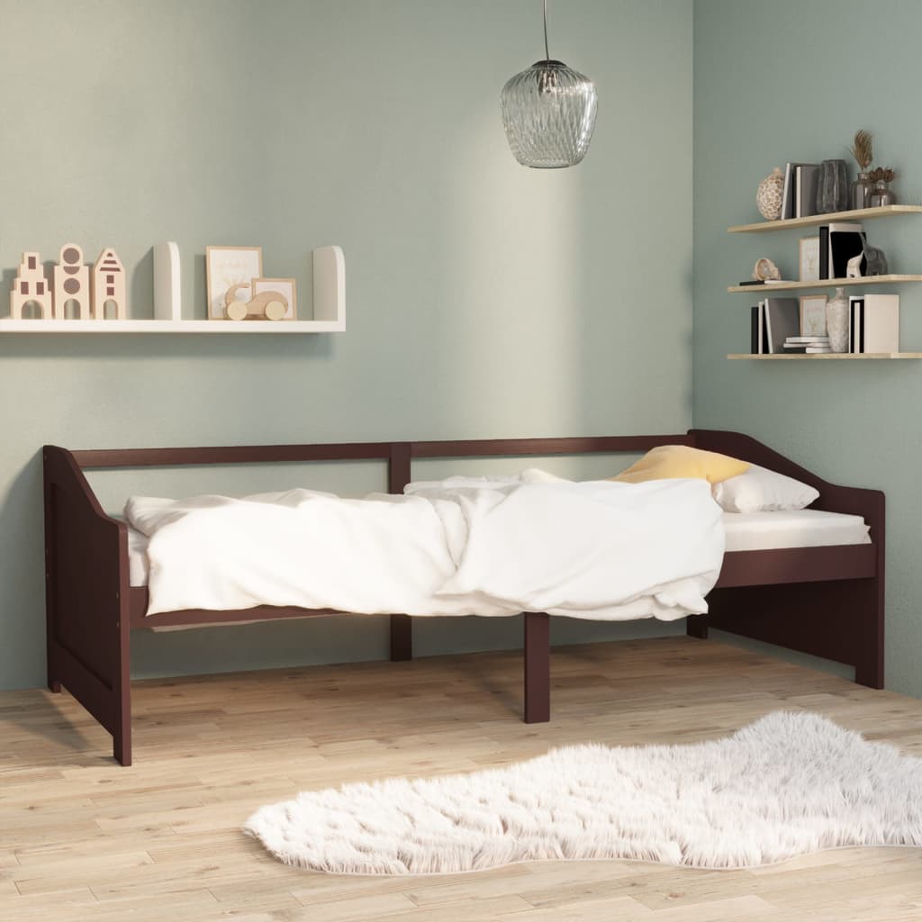 Lit de repos 3 places sans matelas Marron foncé 90x200 cm - XIOS