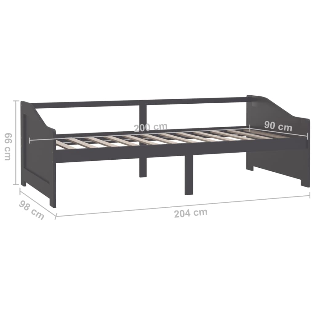 Lit de repos 3 places sans matelas Gris foncé 90x200 cm - XIOS