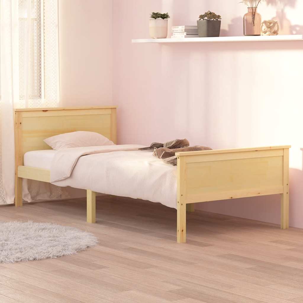 Cadre de lit sans matelas bois de pin massif 90x200 cm - XIOS