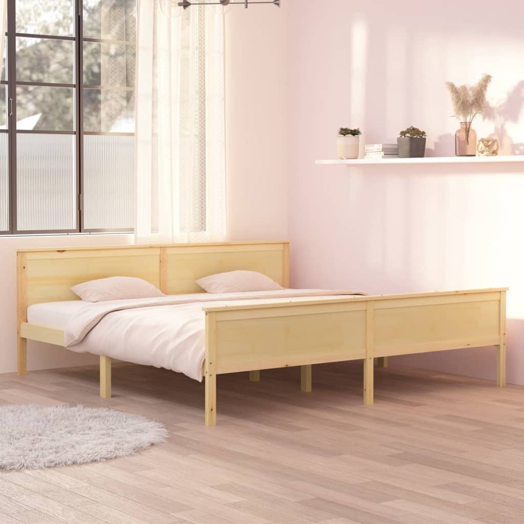 Cadre de lit sans matelas bois massif de pin 200x200 cm - XIOS