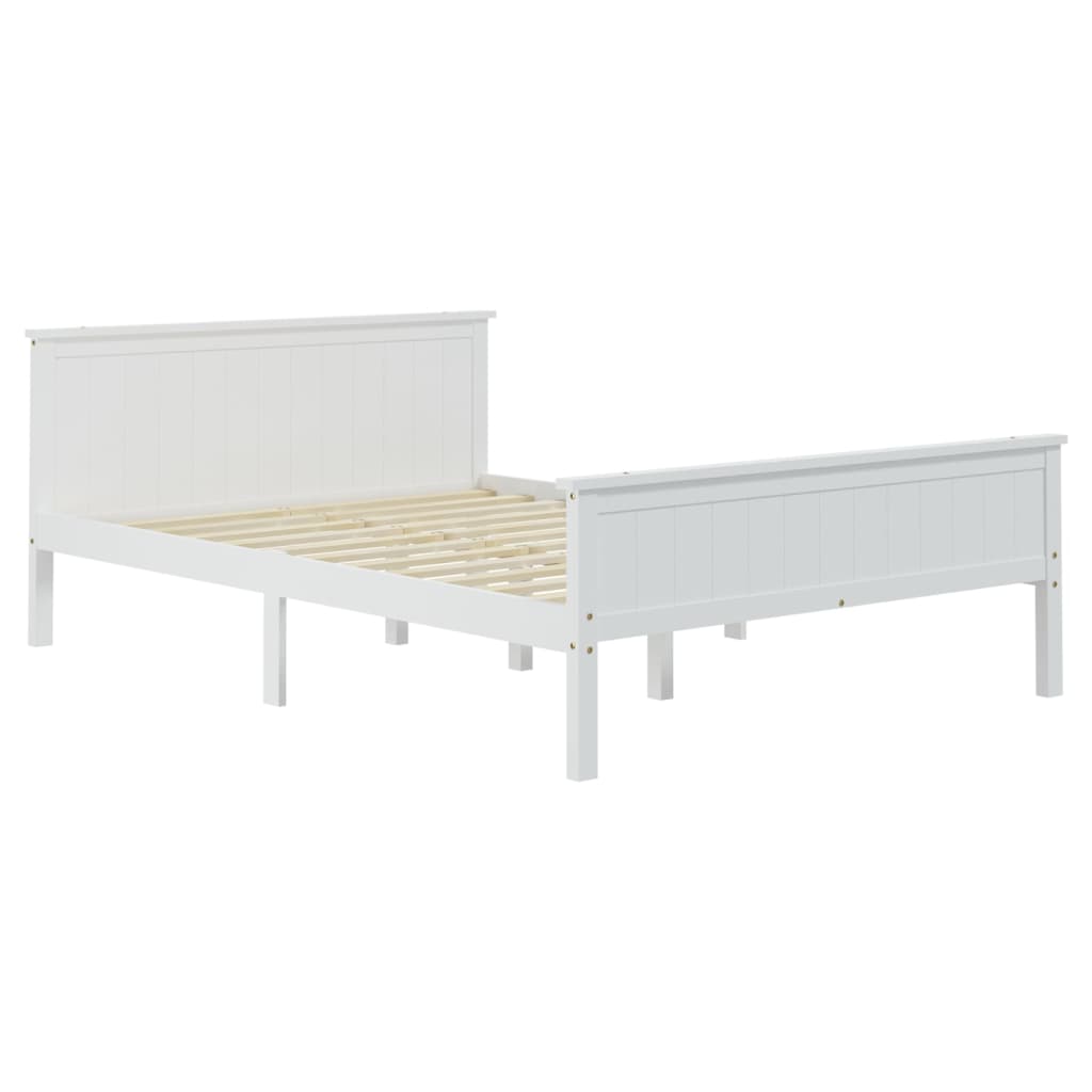 Cadre de lit sans matelas blanc bois de pin massif 160x200 cm - XIOS