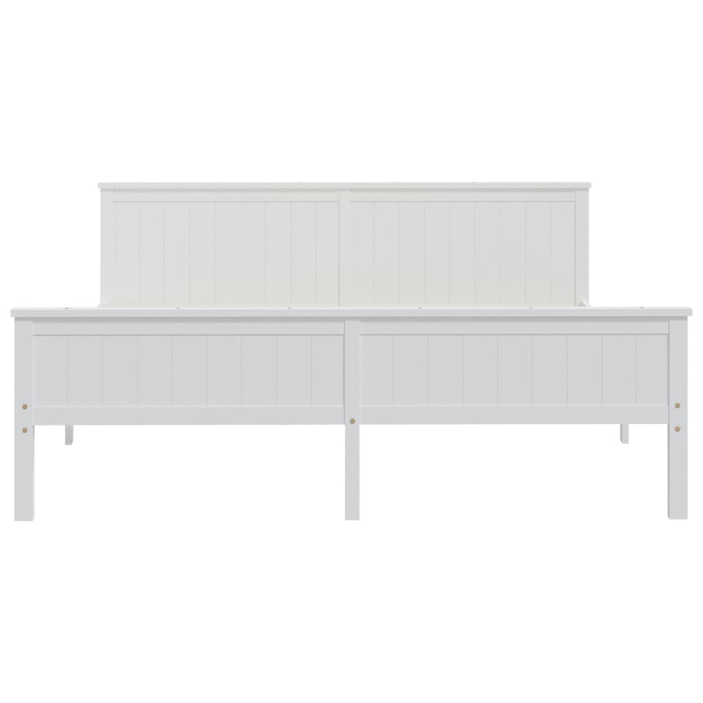 Cadre de lit sans matelas blanc bois massif de pin 200x200 cm - XIOS