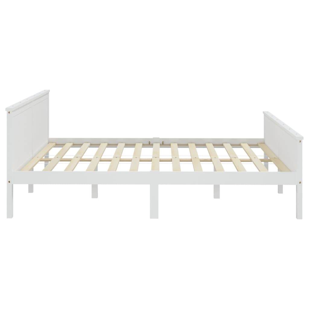 Cadre de lit sans matelas blanc bois massif de pin 200x200 cm - XIOS