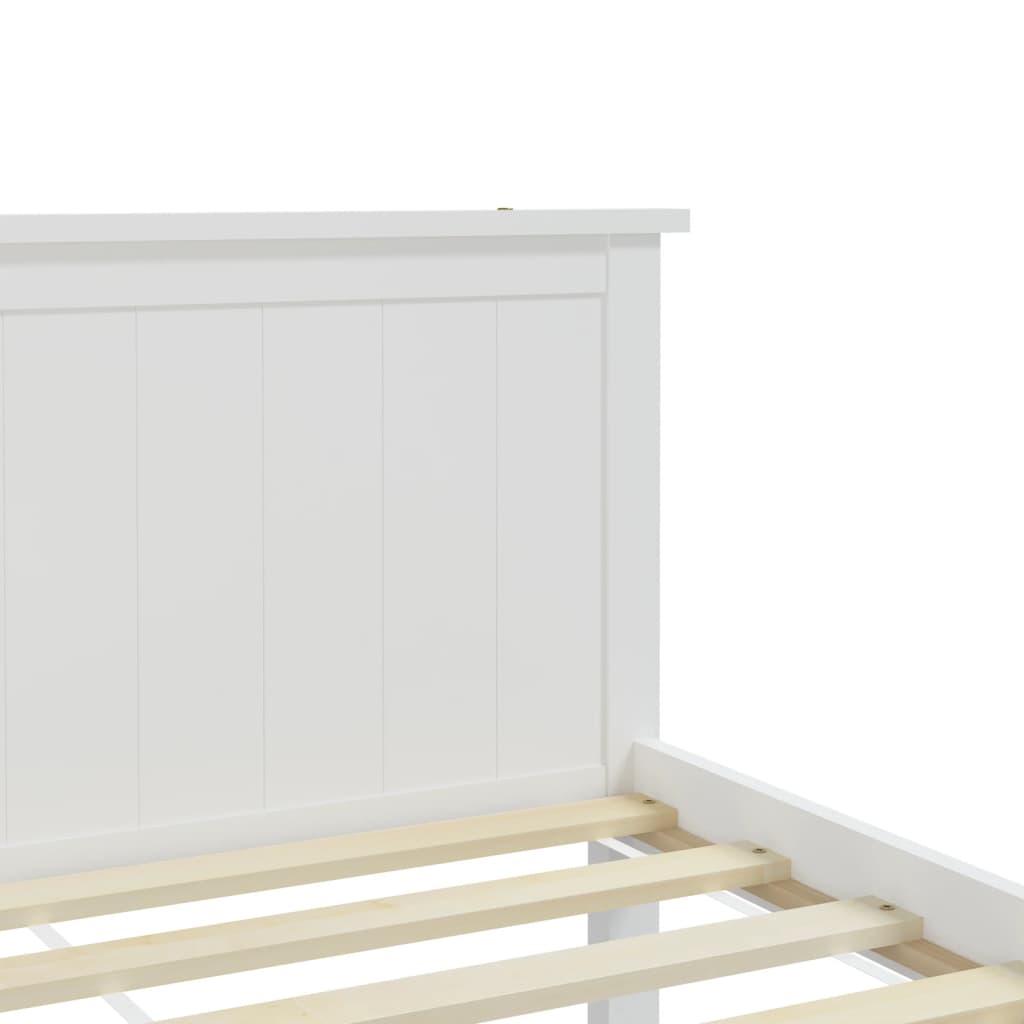 Cadre de lit sans matelas blanc bois massif de pin 200x200 cm - XIOS