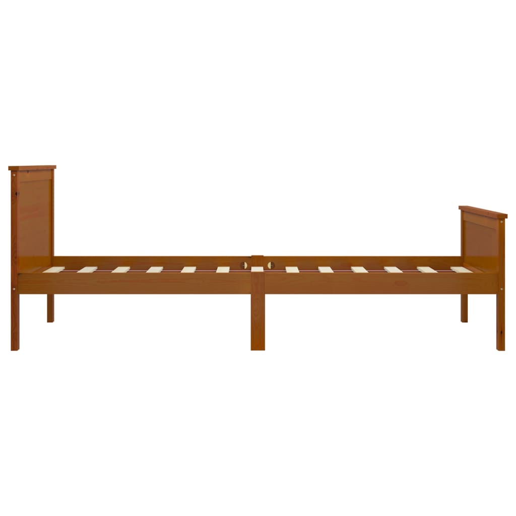 Cadre de lit sans matelas Marron miel Bois pin massif 90x200 cm - XIOS