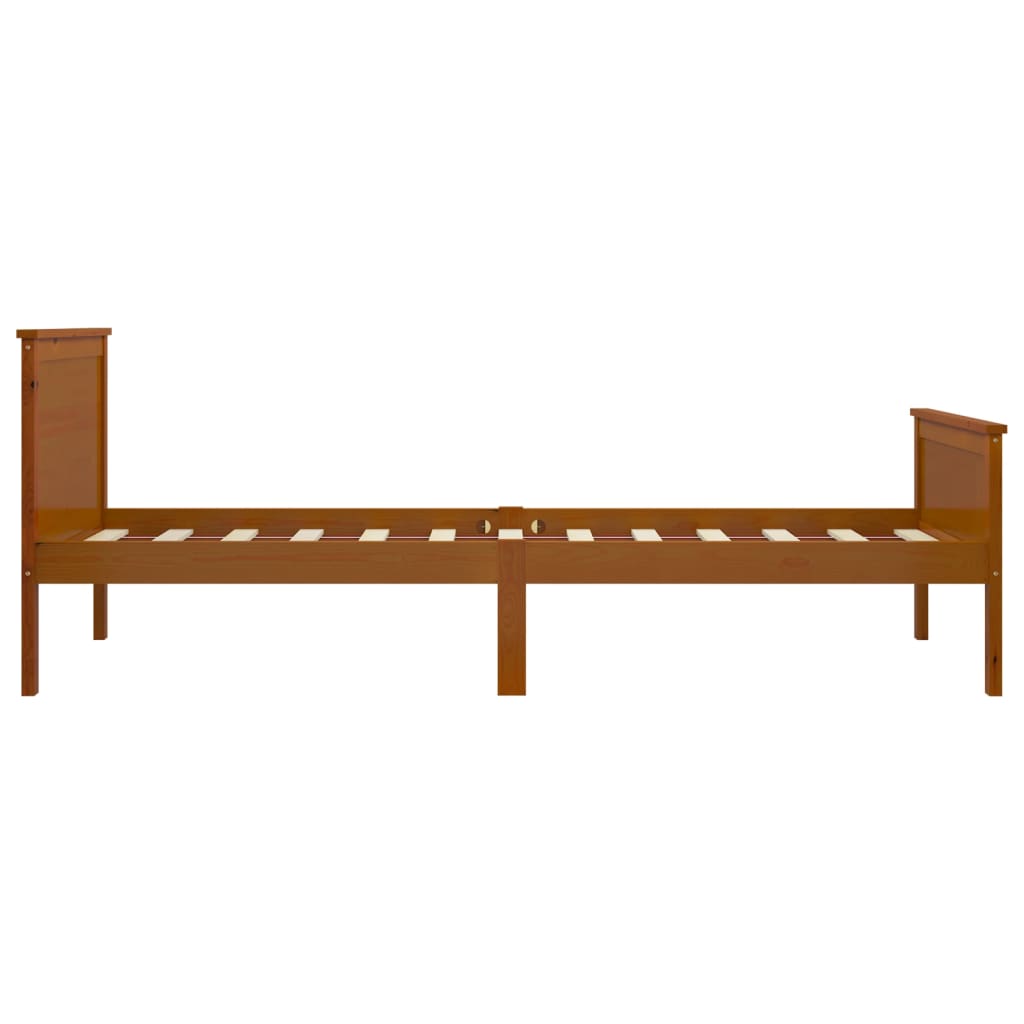 Cadre de lit sans matelas marron miel pin massif 100x200 cm - XIOS