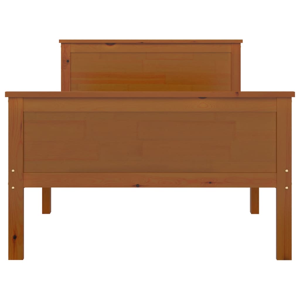 Cadre de lit sans matelas marron miel pin massif 100x200 cm - XIOS