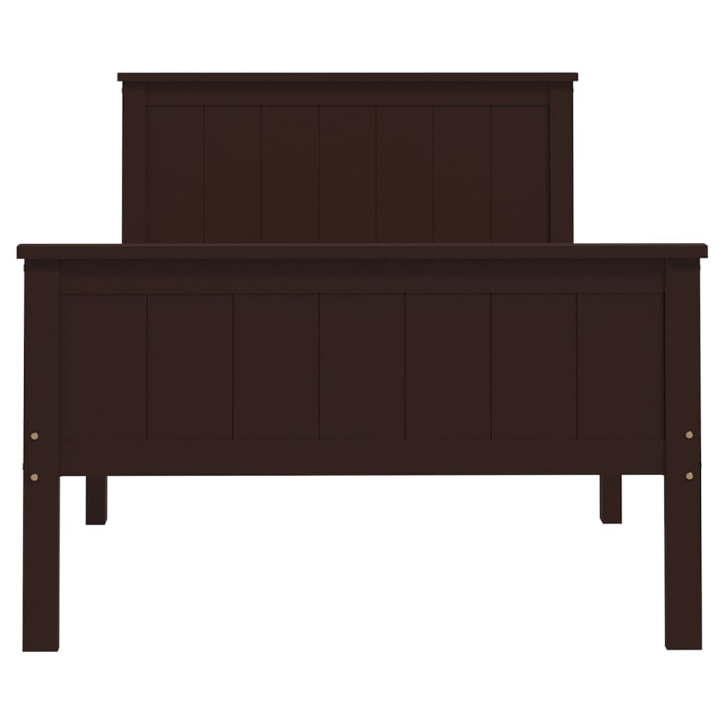 Cadre de lit sans matelas marron foncé pin massif 100x200 cm - XIOS