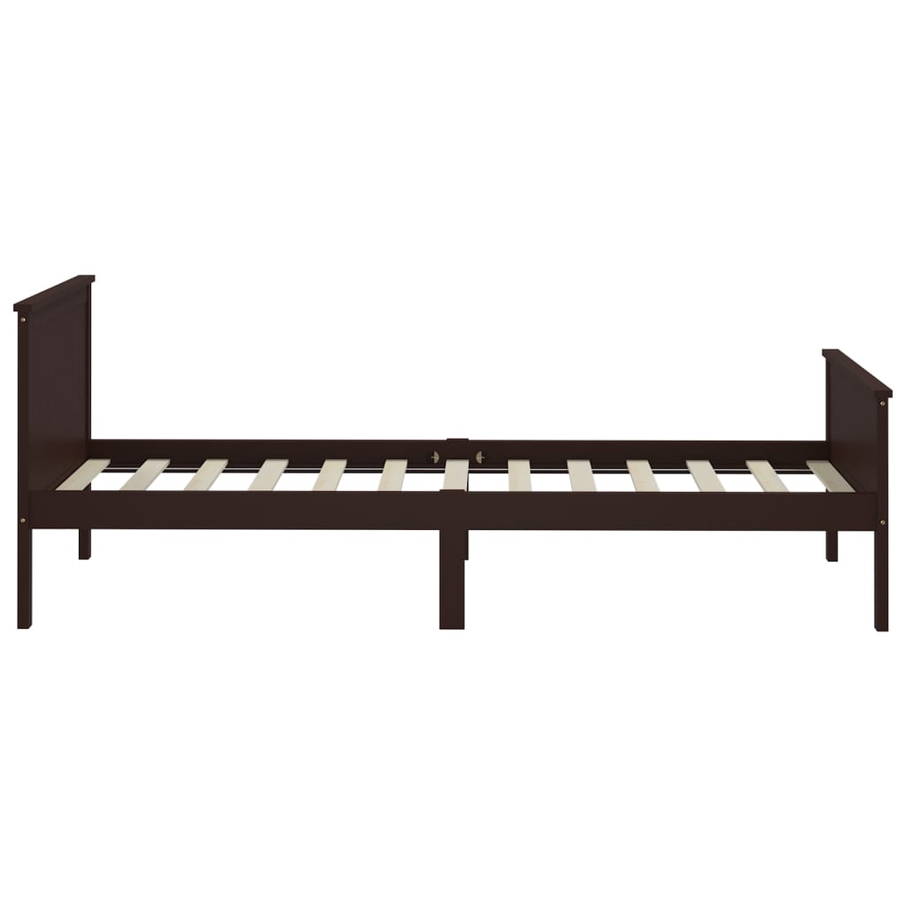 Cadre de lit sans matelas marron foncé pin massif 100x200 cm - XIOS