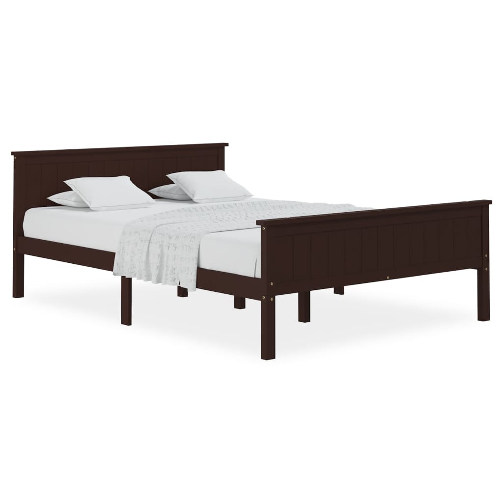 Cadre de lit sans matelas marron foncé pin massif 120x200 cm - XIOS