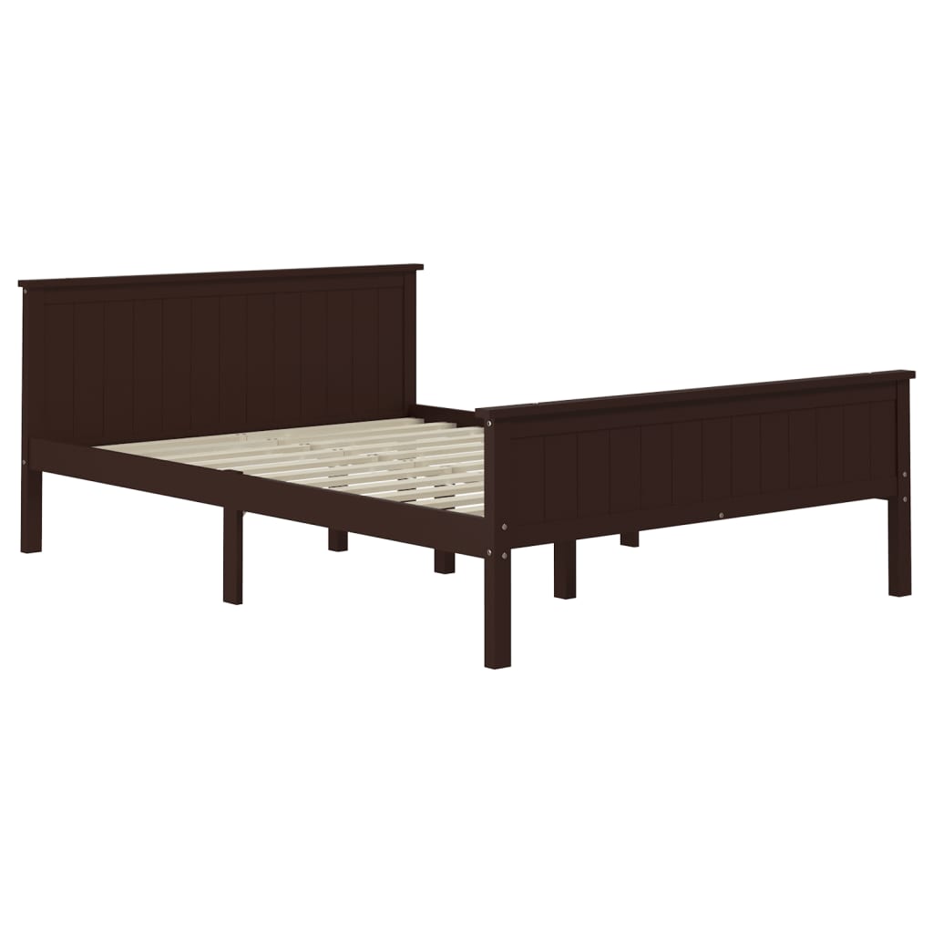 Cadre de lit sans matelas marron foncé pin massif 120x200 cm - XIOS