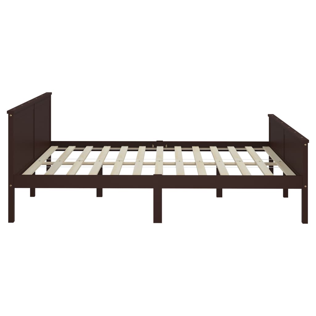 Cadre de lit sans matelas marron foncé pin massif 180x200 cm - XIOS