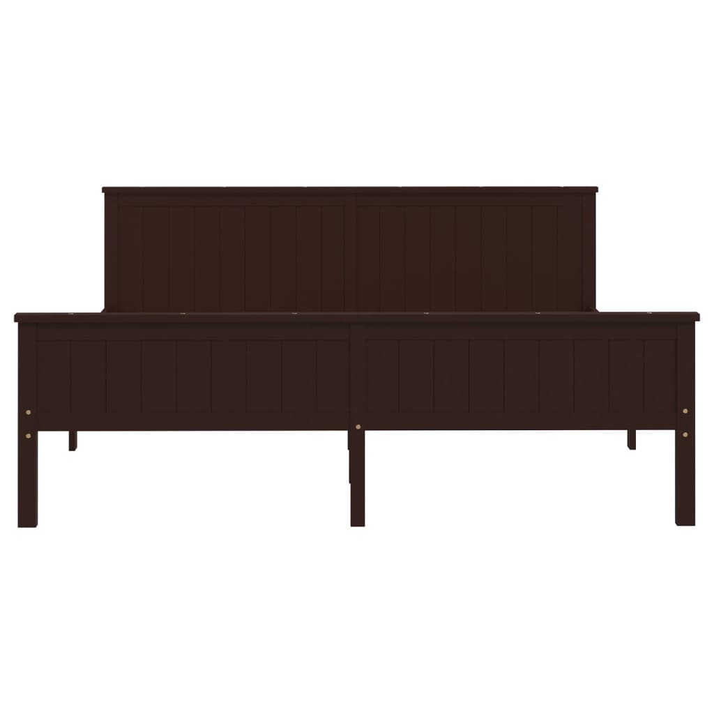 Cadre de lit sans matelas marron foncé pin massif 180x200 cm - XIOS