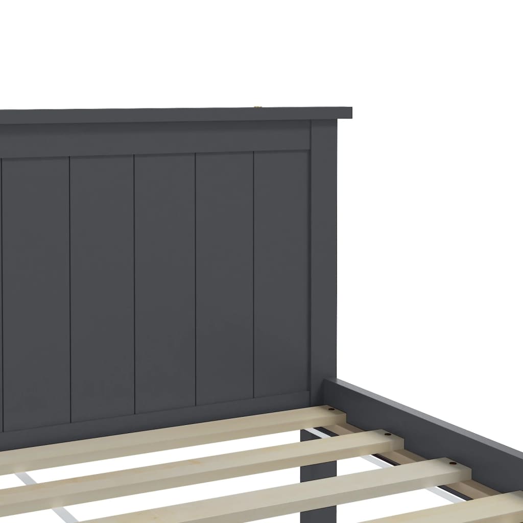 Cadre de lit sans matelas bois massif de pin gris 140x200 cm - XIOS