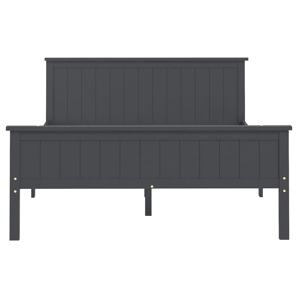 Cadre de lit sans matelas bois massif de pin gris 160x200 cm - XIOS