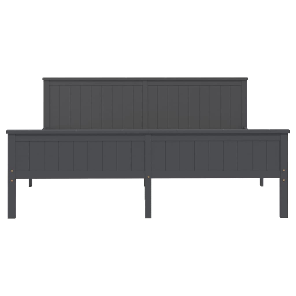 Cadre de lit sans matelas bois massif de pin gris 200x200 cm - XIOS