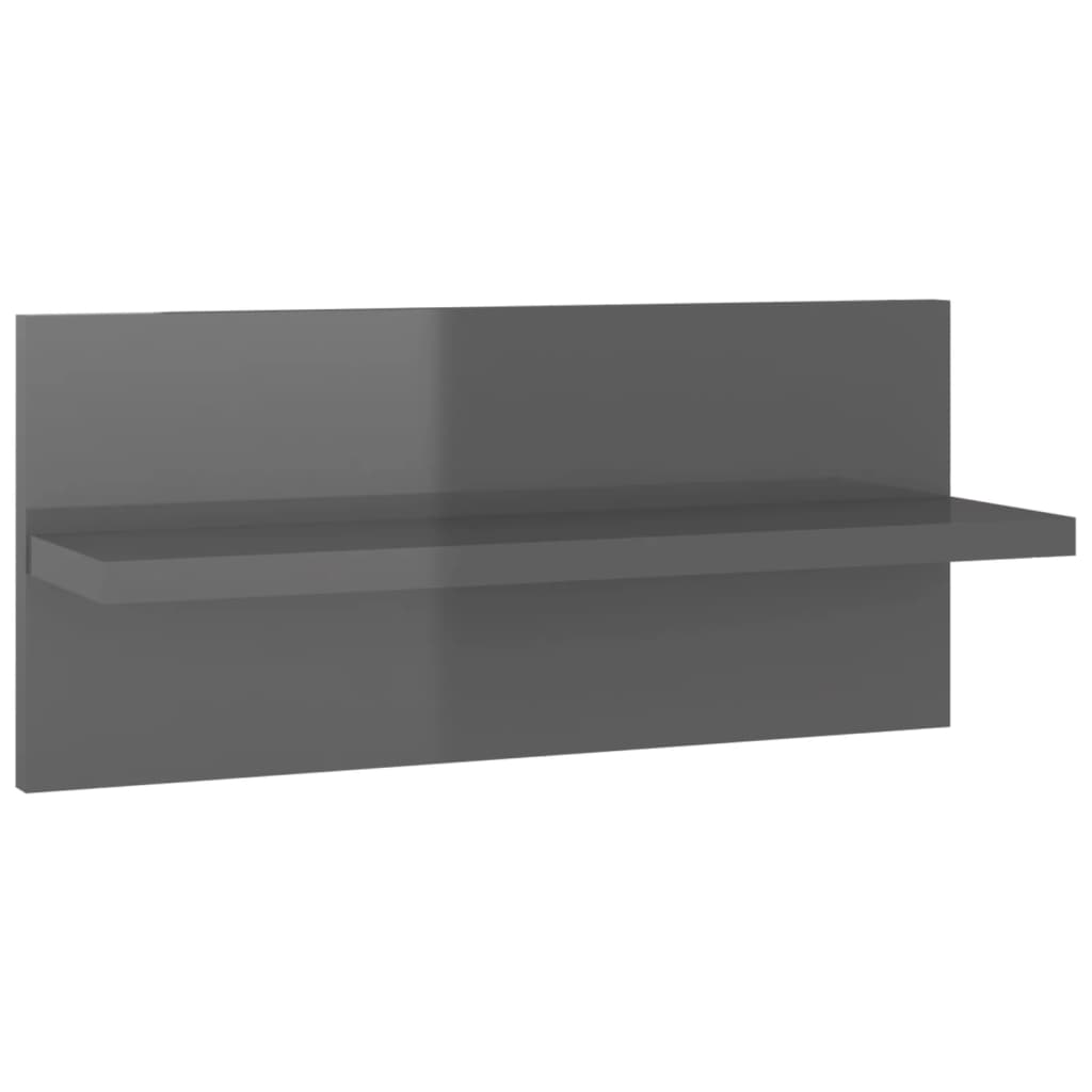 Étagères murales 4 pcs gris brillant bois d'ingénierie - XIOS