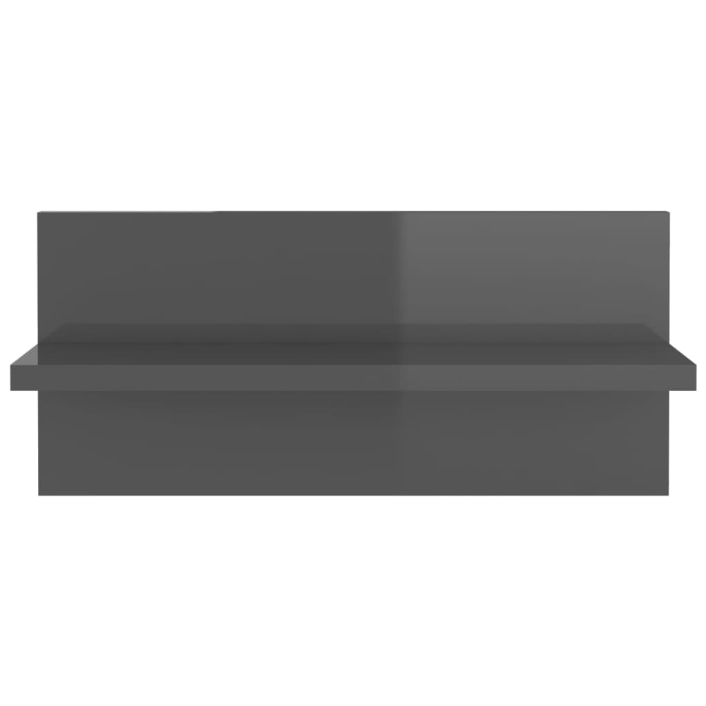 Étagères murales 4 pcs gris brillant bois d'ingénierie - XIOS
