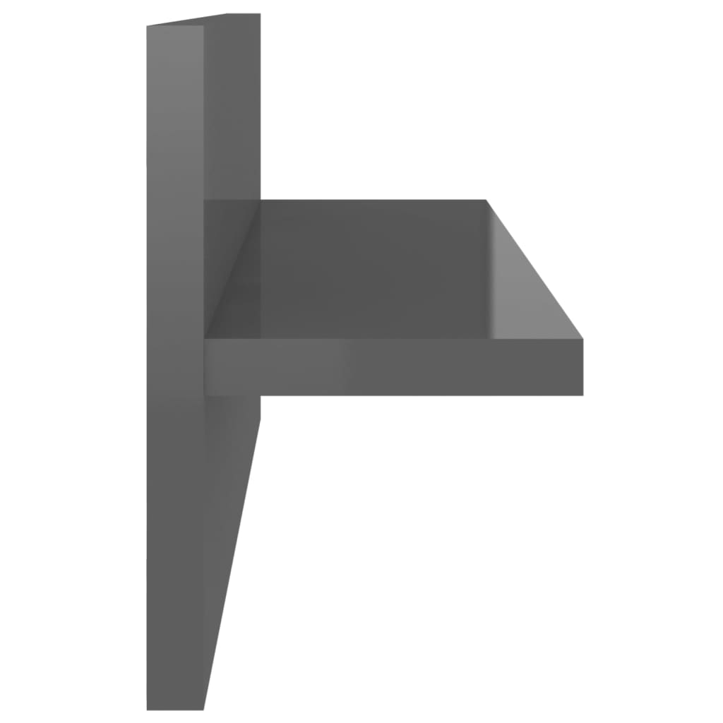 Étagères murales 4 pcs gris brillant bois d'ingénierie - XIOS