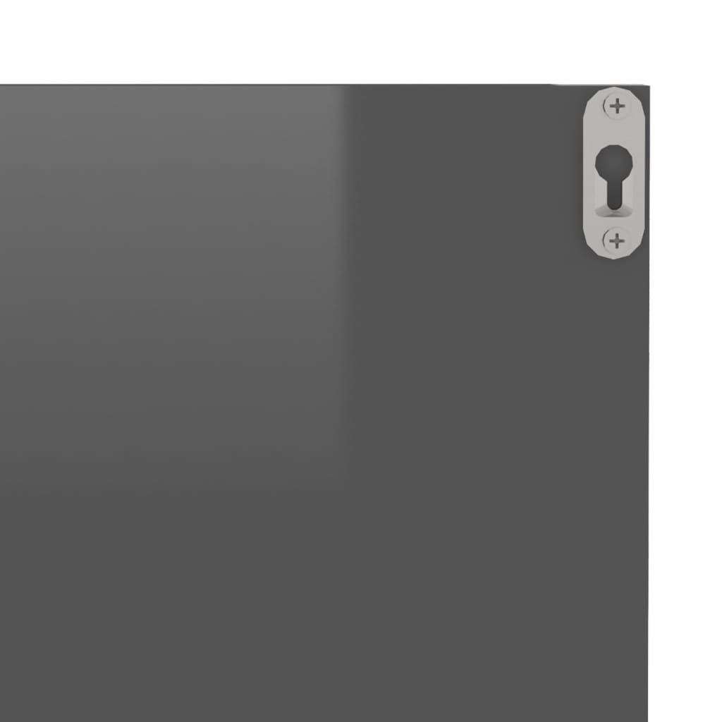 Étagères murales 4 pcs gris brillant bois d'ingénierie - XIOS