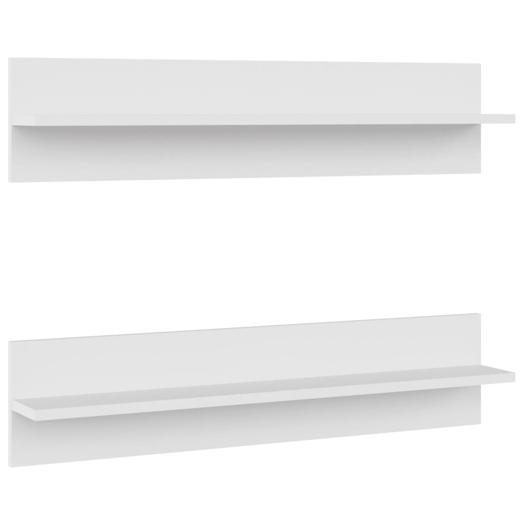 Étagères murales 2 pcs Blanc 80x11,5x18 cm bois d'ingénierie - XIOS