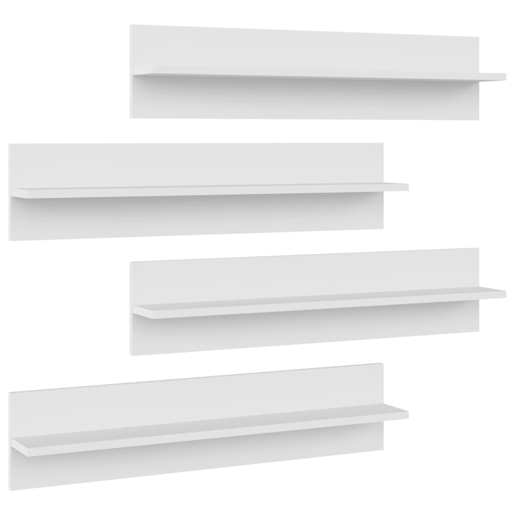 Étagères murales 4 pcs Blanc 80x11,5x18 cm bois d'ingénierie - XIOS