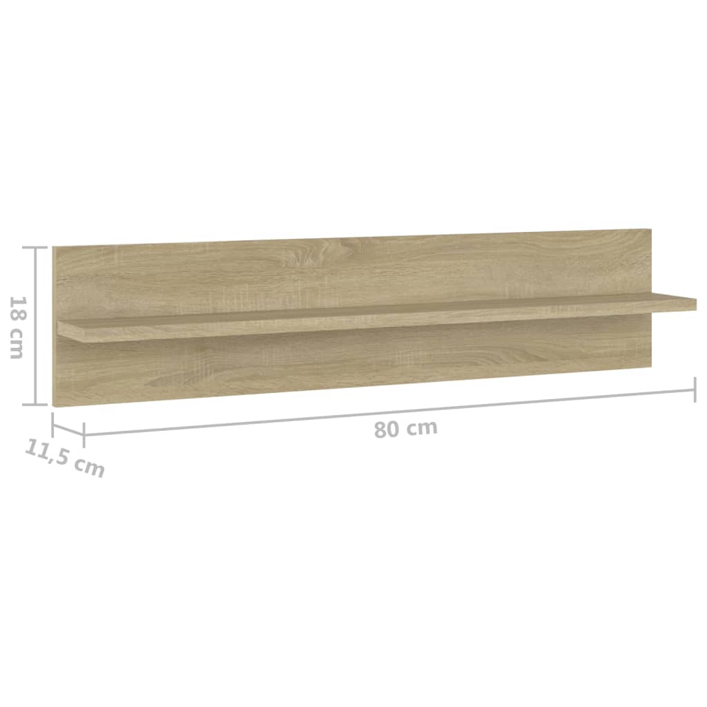 Étagères murales 2 pcs Chêne sonoma 80x11,5x18 cm - XIOS