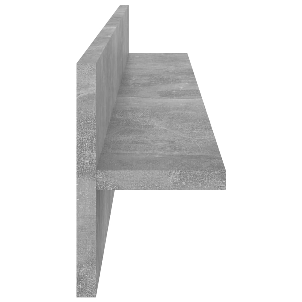 Étagères murales 2pcs Gris béton 80x11,5x18cm bois d'ingénierie - XIOS