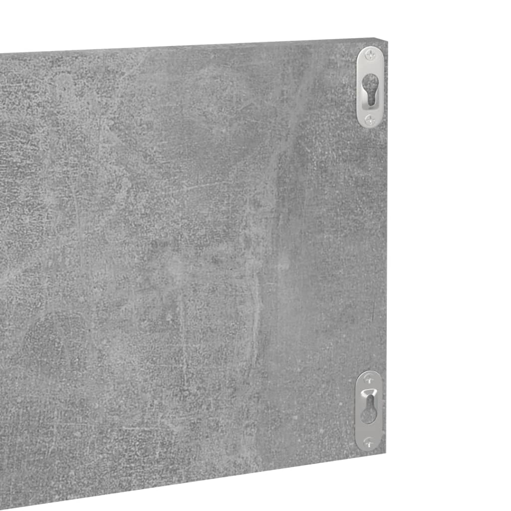 Étagères murales 2pcs Gris béton 80x11,5x18cm bois d'ingénierie - XIOS