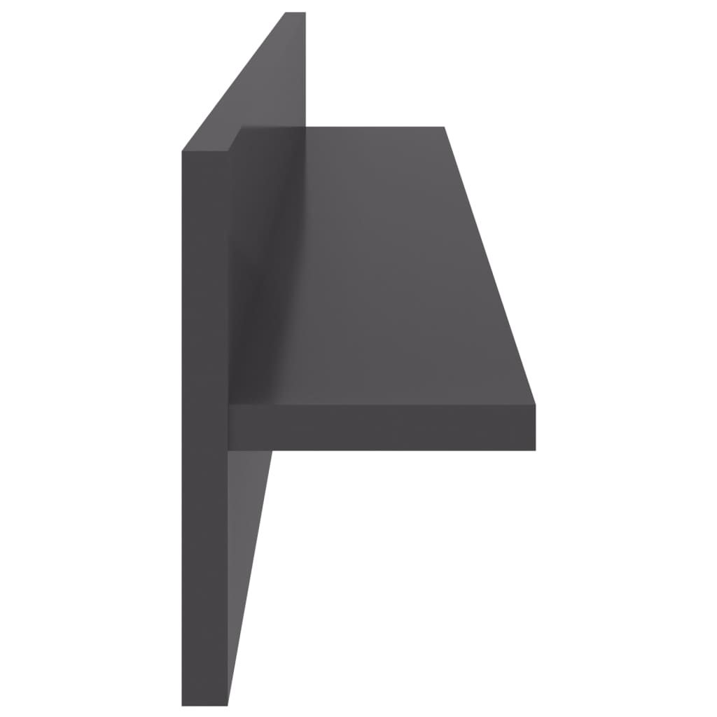 Étagères murales 4 pcs gris brillant bois d'ingénierie - XIOS