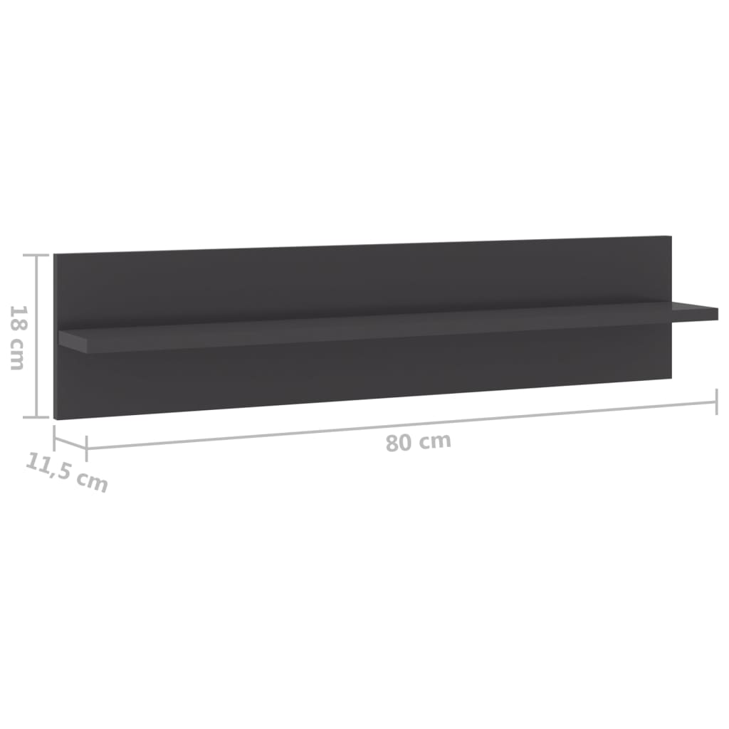 Étagères murales 4 pcs gris brillant bois d'ingénierie - XIOS