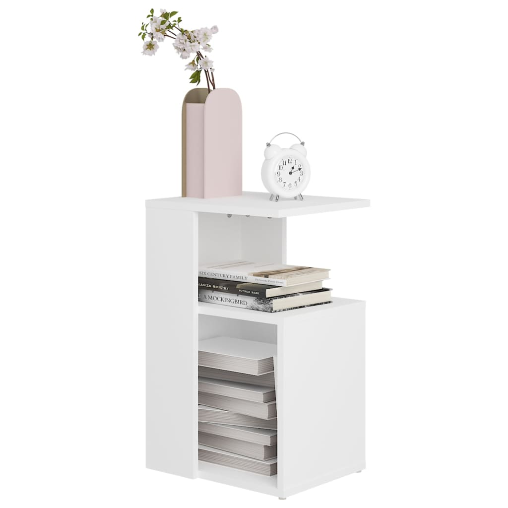 Table d'appoint Blanc 36x30x56 cm Bois d’ingénierie - XIOS