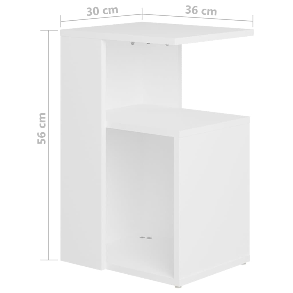 Table d'appoint Blanc 36x30x56 cm Bois d’ingénierie - XIOS