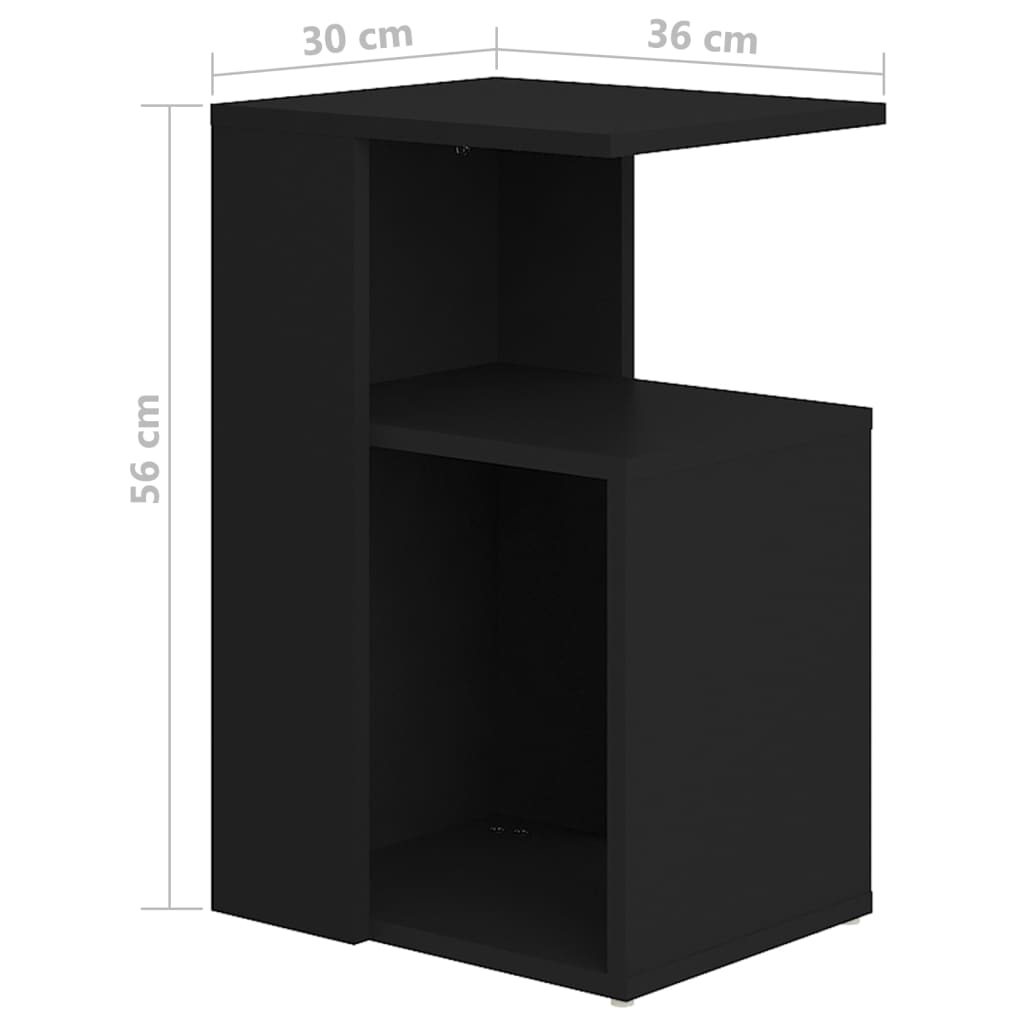 Table d'appoint Noir 36x30x56 cm Bois d’ingénierie - XIOS