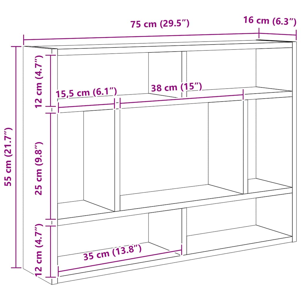 Étagère murale Blanc 75x16x55 cm Bois d’ingénierie - XIOS