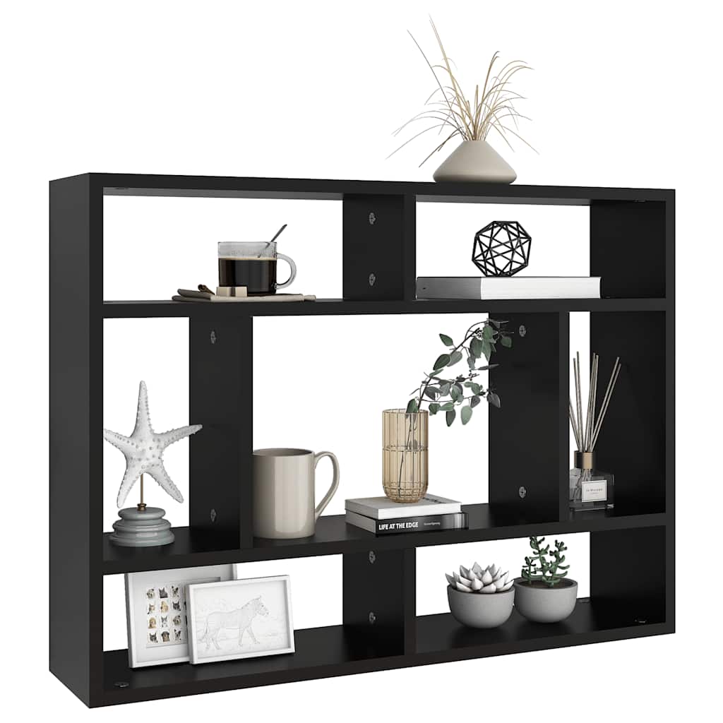 Étagère murale Noir 75x16x55 cm Bois d'ingénierie - XIOS