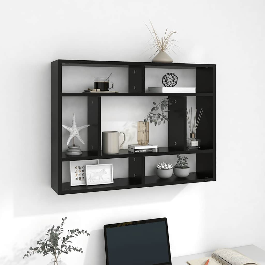 Étagère murale Noir 75x16x55 cm Bois d'ingénierie - XIOS