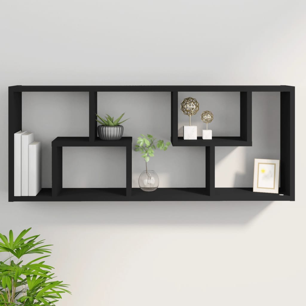 Étagère murale Noir 36x16x90 cm Bois d'ingénierie - XIOS