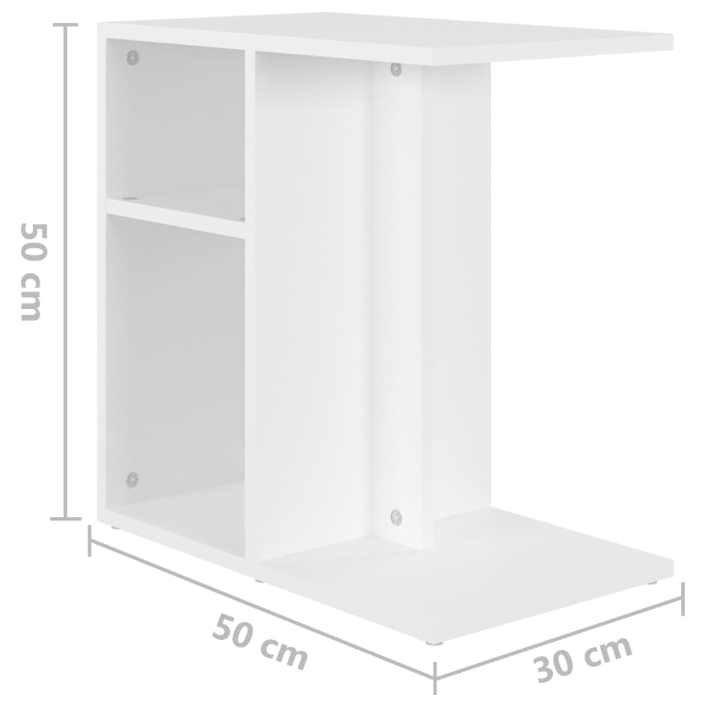 Table d'appoint Blanc 50x30x50 cm Bois d’ingénierie - XIOS