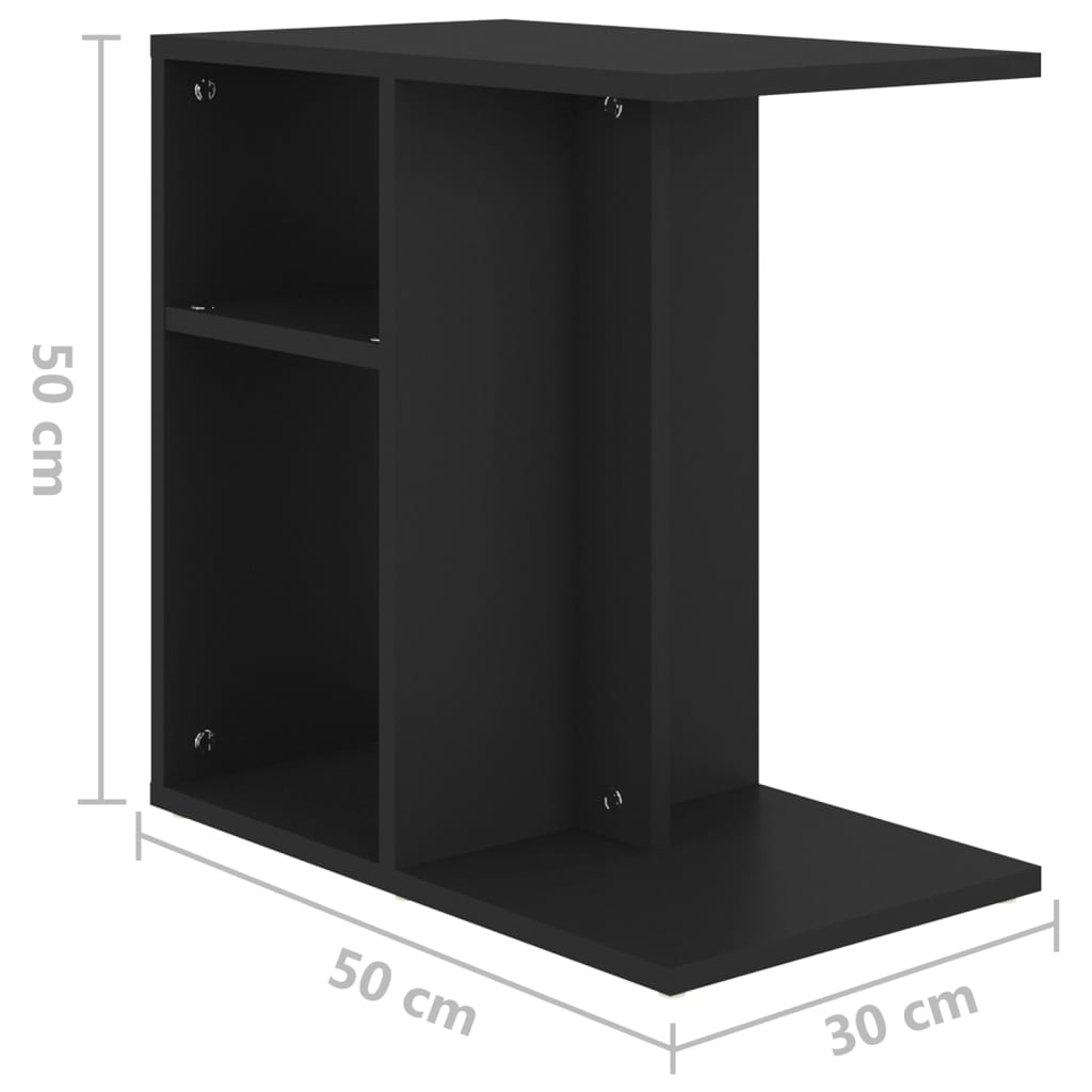 Table d'appoint Noir 50x30x50 cm Bois d’ingénierie - XIOS