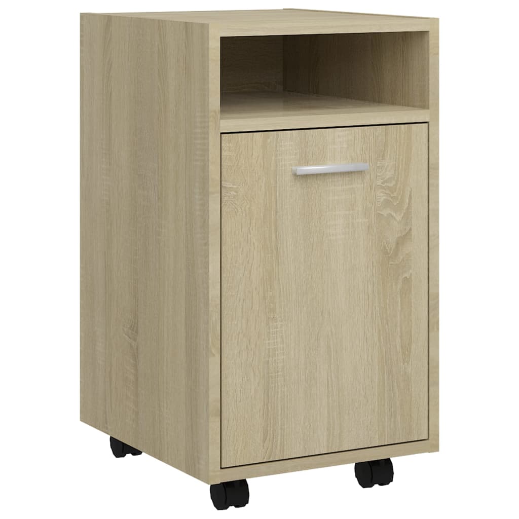 Armoire latérale avec roues Chêne Sonoma Bois d'ingénierie